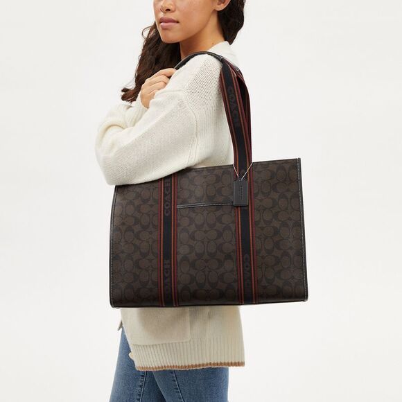 NWT Coach Outlet Large Smith Tote Bag In Signature Canvas - Picture 5 of 6